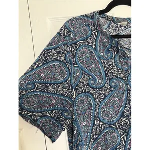 Old Navy Lace Up Paisley Shift Dress Womens Size XL Boho Floral Breezy Festival thumbnail 2