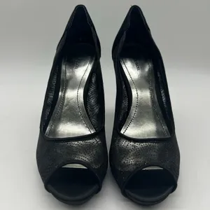 Style & Co Naveah Black Glitter Mesh Peep Toe Heels Party Sparkly Women 6.5‎ thumbnail 10