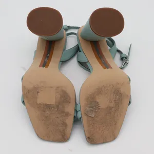 Sam Edelman Sandals Womens 8 Strappy Block Heel Blue Square Toe Textured Good thumbnail 12