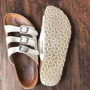 Birkenstock Betula White Brown Florida Triple Band Strap Buckle Slides Sandals Sz 41 Women 10 Men 8 thumbnail 4