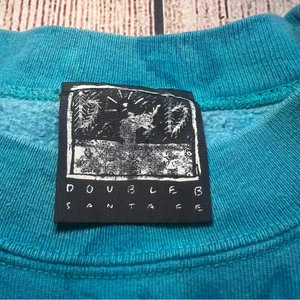 Vintage 90s Caribbean Sweater Adult Medium Blue Pullover Retro Watercolor Nature thumbnail 4