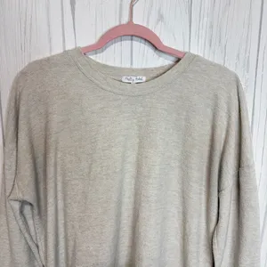 PRETTY REBEL Terry Oversized‎ Crewneck in Oatmeal, Large thumbnail 2