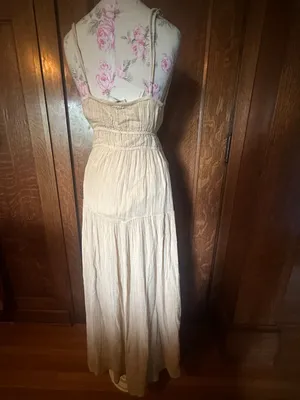 Elan Gauzy Khaki Maxi dress with tie front detail, size M, NWT thumbnail 3