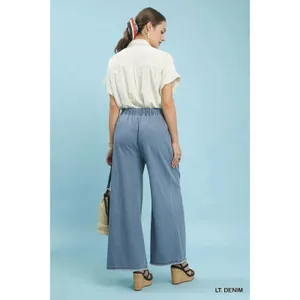 Umgee Stone Washed Wide Leg Pants -‎ Small thumbnail 4