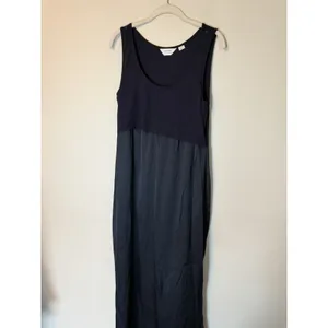 Seraphine Sleeveless Navy Blue Flowy Silk Like Maternity/nursing Dress Sz S NEW thumbnail 9