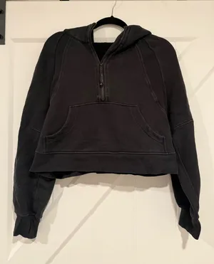 Lululemon Black Cropped Scuba Hoodie Half-Zip thumbnail 2