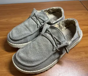 Hey Dude Wendy Women's Casual Shoes Slip On Size 10 Grey White Stretch Steppa thumbnail 1