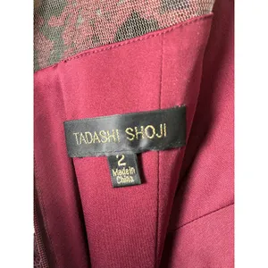 Tadashi Shoji Burgundy Sequin Lace Cocktail Dress‎ Elegant Formal Occasion Dress thumbnail 4
