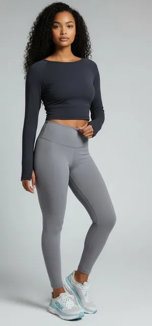 Banana Republic Long Sleeve Cropped Athletic Top Quick Dry Gray XL thumbnail 1