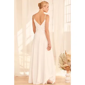NWT Lulus Choose Your Love White Surplice Sleeveless Dress Wedding Gown Bride 10 thumbnail 3