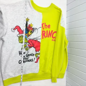 Dr. Seuss Grinch Christmas Sweatshirt Green and Gray‎ Size XXL thumbnail 8