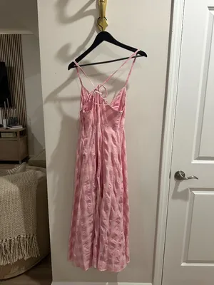 FREE PEOPLE Via Gingham Cotton Seersucker Sundress in Blush Combo Eve Small NWT thumbnail 5