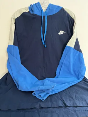 Nike Men's Pullover Blue and Gray Hoodie thumbnail 1