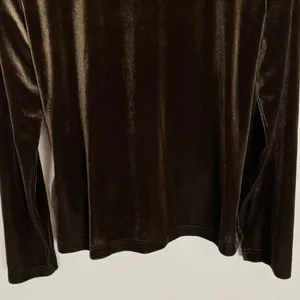Vintage Velour Sweatshirt Zip-Up Tracksuit Brown Velvet‎ Women Size Large Jacket thumbnail 7
