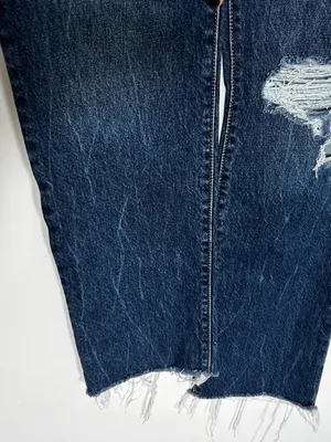 Levi’s 501 Premium Denim Distressed High Rise‎ Straight Leg Blue Jeans Size 28 thumbnail 4