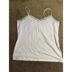 Merona White Lace Trim Camisole Tank Top‎ Womens XL Adjustable Spaghetti Straps thumbnail 2