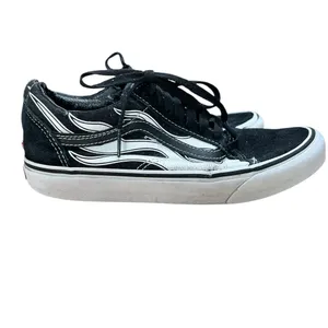 Vans Old Skool Flame Women’s sneakers in black/white - Size 8 thumbnail 3