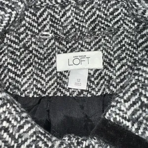 Gorgeous LOFT Wool Tweed Coat with Black Velvet Trim! thumbnail 6