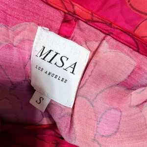 MISA Los Angeles Psychedelic Floral Wrap Maxi Dress Pink Red Orange V-Neck Boho thumbnail 11