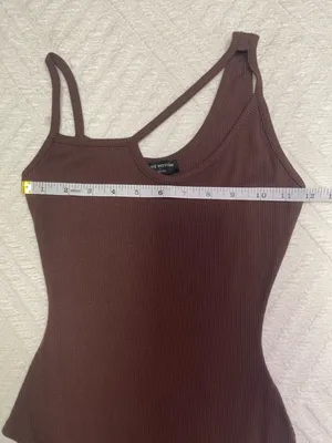Naked Wardrobe Brown Ribbed Tank Top Bodysuit thumbnail 10