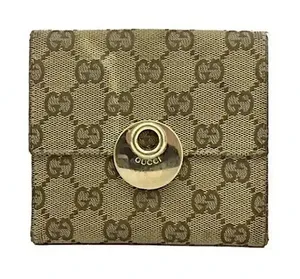 Rare vintage GUCCI GG Logo large pink Canvas Leather Bifold Wallet thumbnail 1