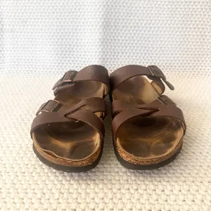 Birkenstock Birki's Brown Leather Nepal Strappy Slide On Sandals 38 Women 7 thumbnail 3