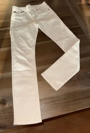 NEW Zara Cream Ankle SKINNY Jeans SIZE 4 Biho Bohemian thumbnail 1