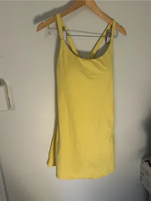 NWOT Halara SoftlyZero™ Plush Backless Active Dress-Easy Peezy Edition yellow thumbnail 3