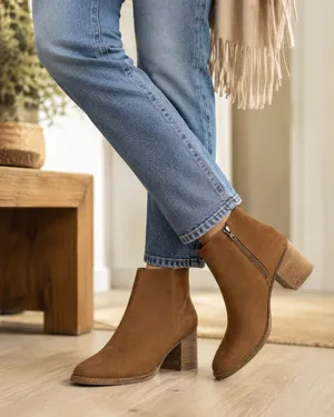Blondo Brown Block Heel Side Double Zip Boots Womens 9.5 Fall Suede Leather thumbnail 1