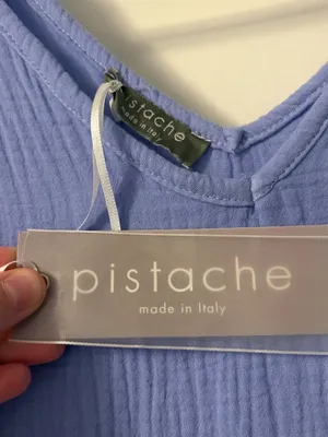 Pistache made in Italy gauzy cotton tiered midi dress NWT size medium purple thumbnail 6