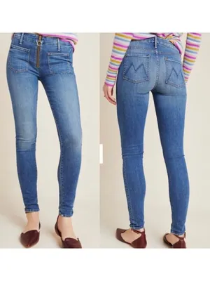 MOTHER The Looker Patch XYZ High-Rise Skinny Jeans Size27 waist27 thumbnail 2