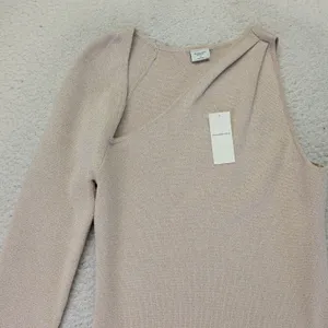 Abercrombie‎ & Fitch Metallic One Shoulder Mini Dress Champagne Gold Large Tall thumbnail 3