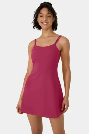 Halara Everyday Cloudful Double Straps Twisted 2-Piece Dress-Flipped Pink S thumbnail 1