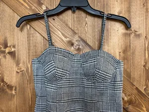 Haute Monde Women’s Size Medium Plaid Bustier Mini Dress (9031) thumbnail 3