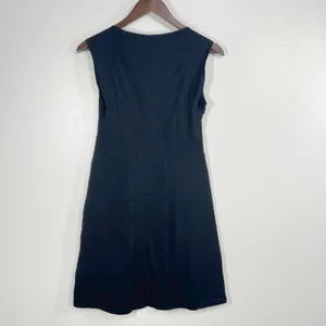 Athleta Black Square Neck Sleeveless Sheath Dress‎ Organic Cotton Spandex Small thumbnail 3