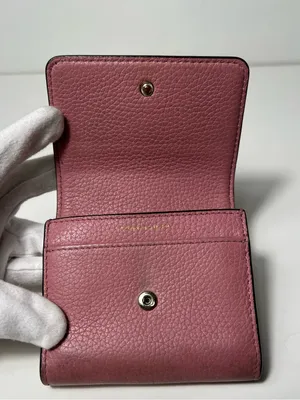 Tory Burch McGraw Pink Pebbled Leather Trifold Compact Mini Wallet thumbnail 11