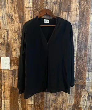 Val Designs Women's Sheer Blouse Long Sleeve Size xl thumbnail 1