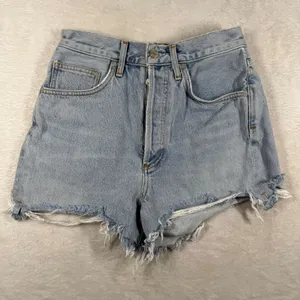 AGOLDE Parker High Rise Cut Off Denim Shorts Light Wash Blue A083E-811 Size 26 thumbnail 1