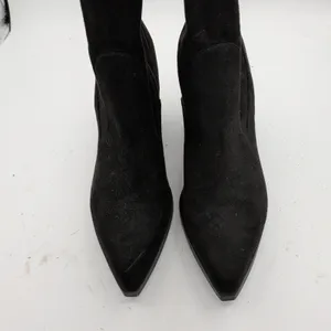 Marc Fisher Renn Black Faux Suede Over The Knee Block Heel Pointed Toe Boots 9M thumbnail 3