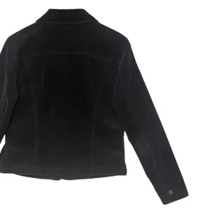 Black Corduroy Button Up Trucker Cotton Jacket Moto Edgy Comfy Streetwear Size M thumbnail 9