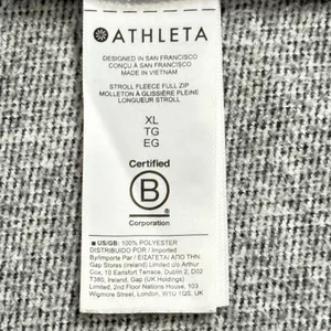 Athleta Stroll Fleece Full Zip‎ Jacket Heathered Grey XL Mock Neck Activewear thumbnail 8