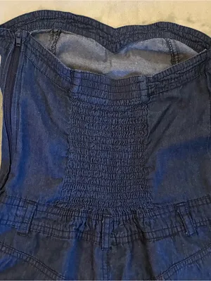 Highway Jeans Women’s Brand Strapless Denim Romper Shorts in Deep Blue Size Small thumbnail 6