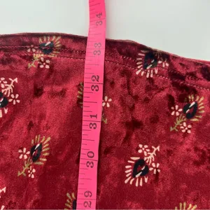 Natural Life Claire Velvet floral Mini Dress V-Neck Cranberry Floral‎ Sz L thumbnail 8