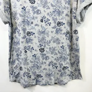 Lucky Brand XL‎ Pajama Set Gray Blue Floral Toile Short Sleeve Loungewear 727 thumbnail 7