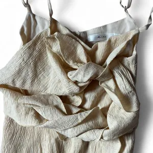 Rainbow Boho Ruffle Jumpsuit Womens S Cream‎ Coastal Wide Leg Textured Knotted thumbnail 5