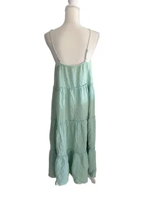 EASEL Green Tiered Maxi Dress Size Small Womens thumbnail 7