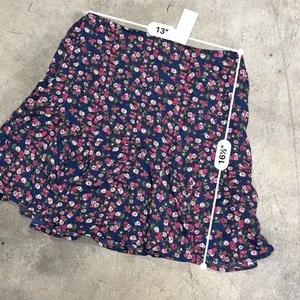 Francesca’s Mi Ami Print Godet Ditsy Floral Mini Skirt Navy S thumbnail 3