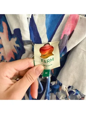 FARM Rio Linen Foliage Midi Dress thumbnail 8