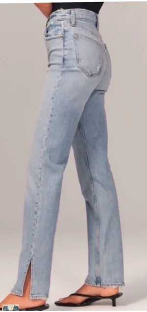 Abercrombie & Fitch Curve Love 90s Straight Jeans Womens 29 Blue Ultra High Rise thumbnail 1