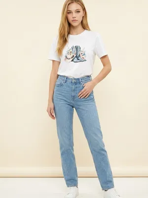 Women’s Premium Quality Boots and Cowgirl Hat Short Sleeve White T Shirt Size XL thumbnail 2